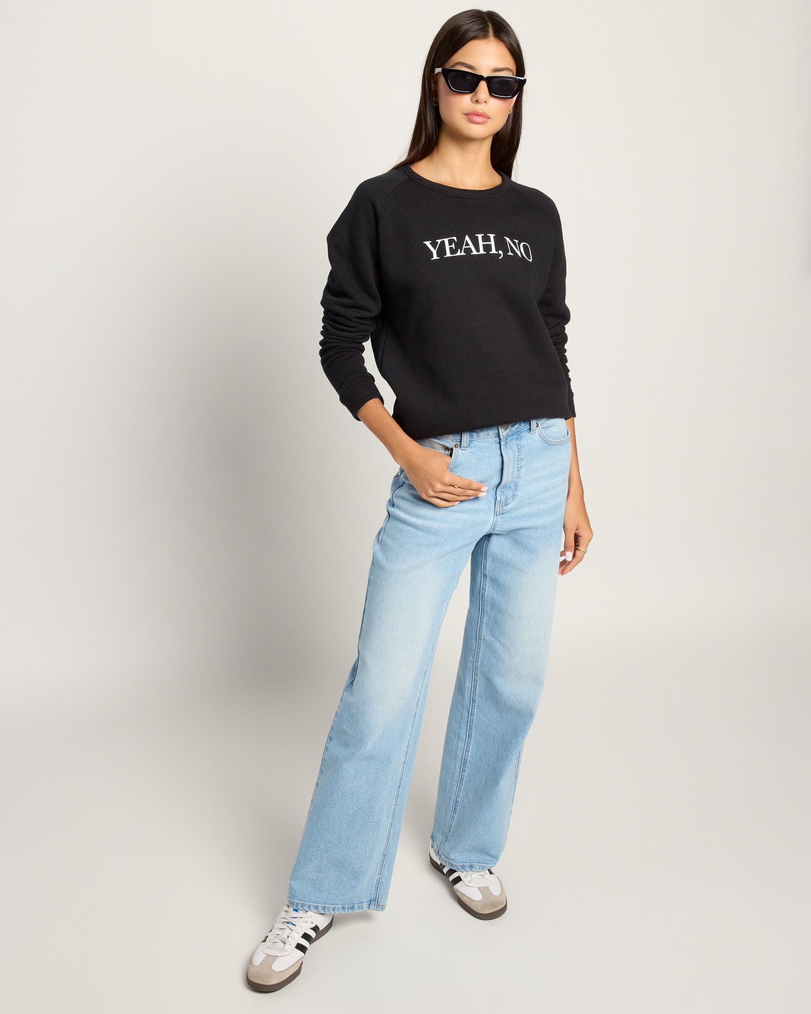 Black $|& SEAS Yeah No Graphic Pullover - UGC On Fig