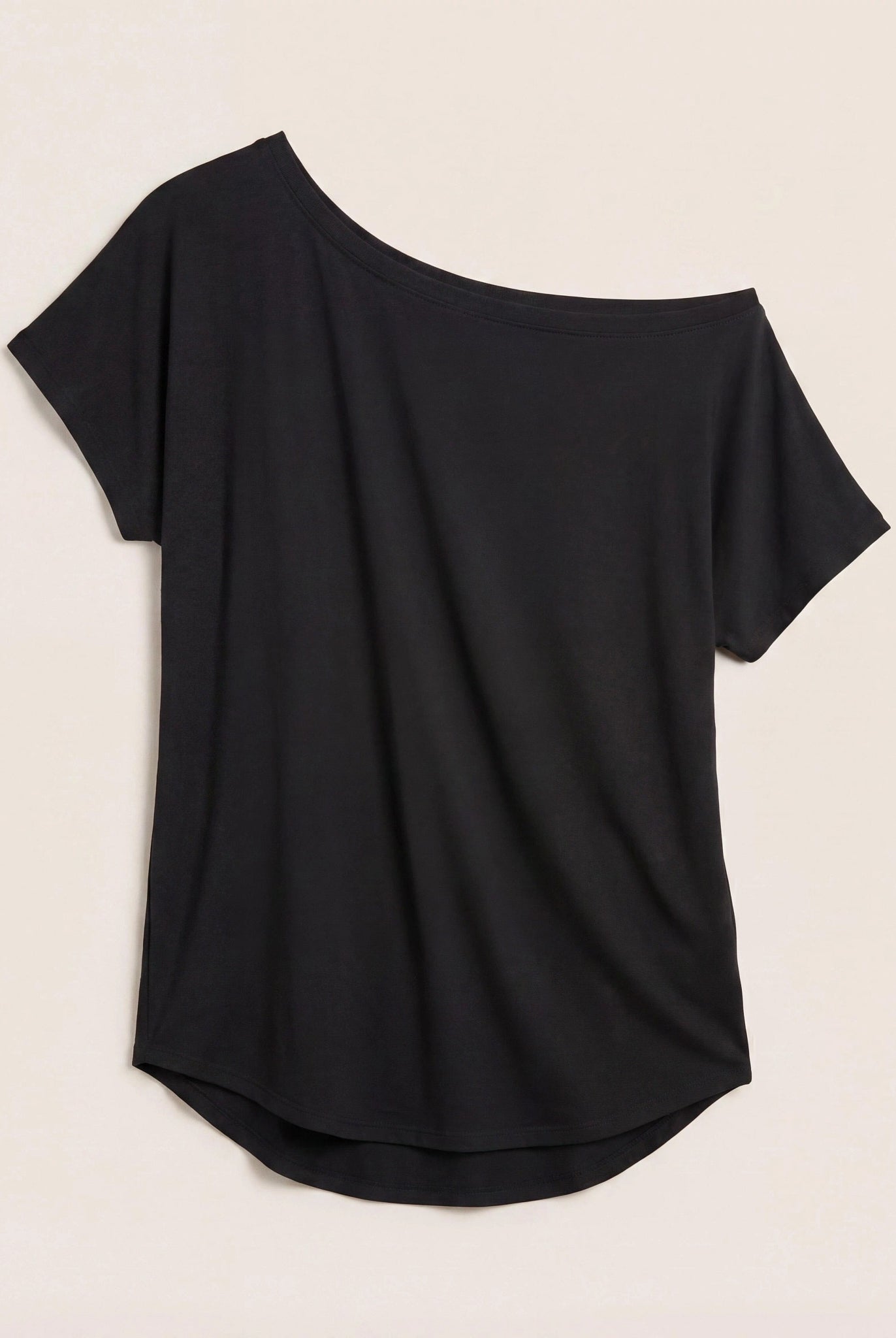 Black $|& SEAS Edgewater Off The Shoulder Tee - VOF Detail