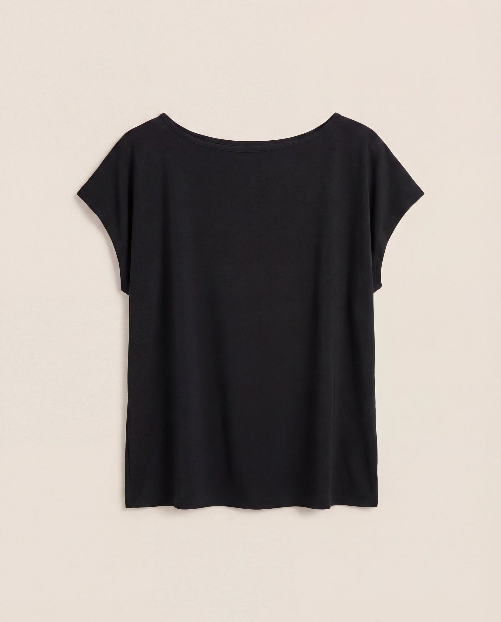 Black $|& SEAS Brentwood Boat Neck Top - Hanger Detail