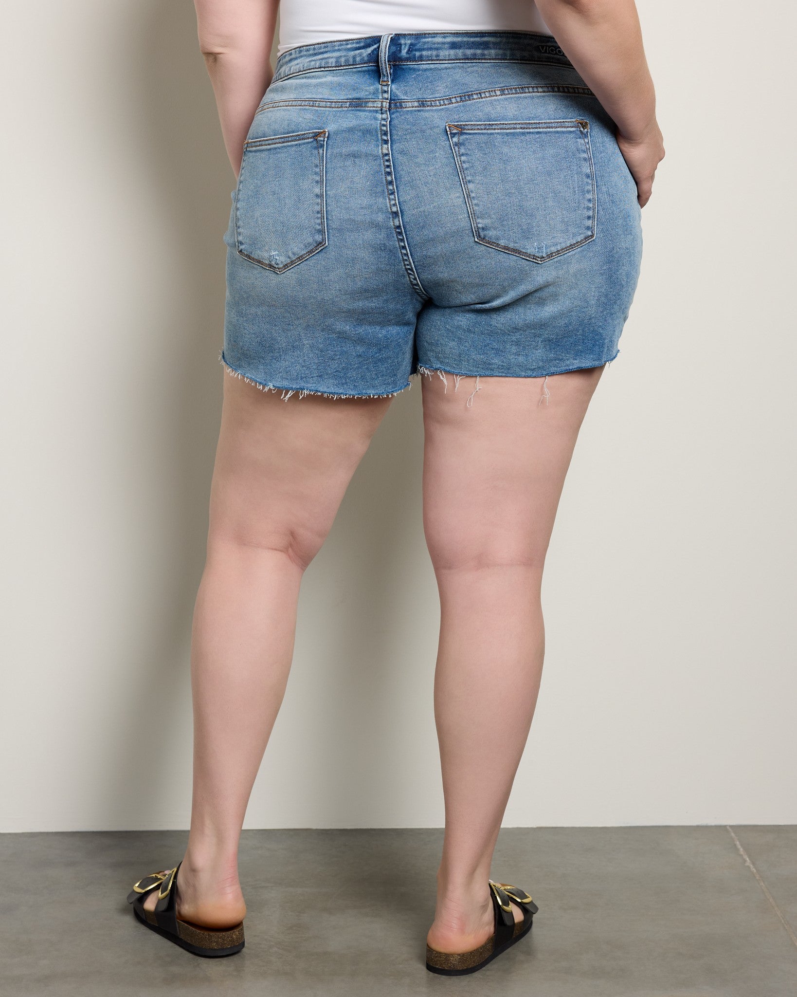 Medium Wash $|& Vigoss Marley Distressed Shorts - SOF Back