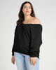 Plus Size Off the Shoulder Fleece Sweatshirt