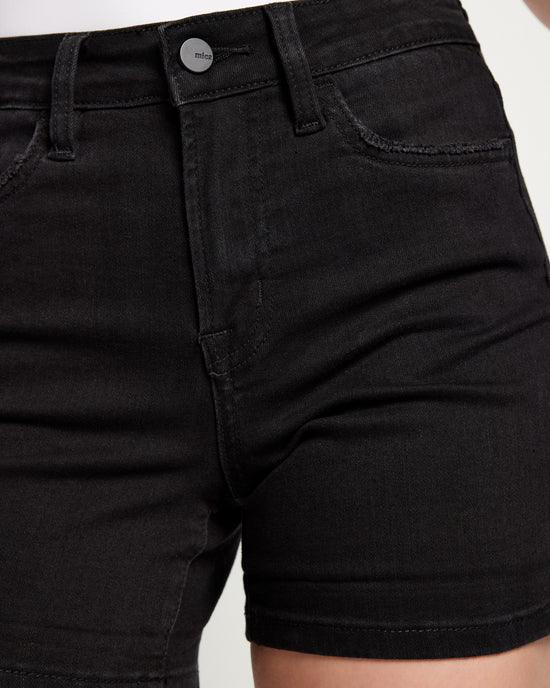 Jet Lag Black $|& Mica Denim Mid Rise Cuffed Shorts - SOF Full Front
