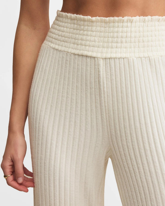 Bone $|& Z Supply Lounge Dawn Smocked Ribbed Pant - Hanger Back
