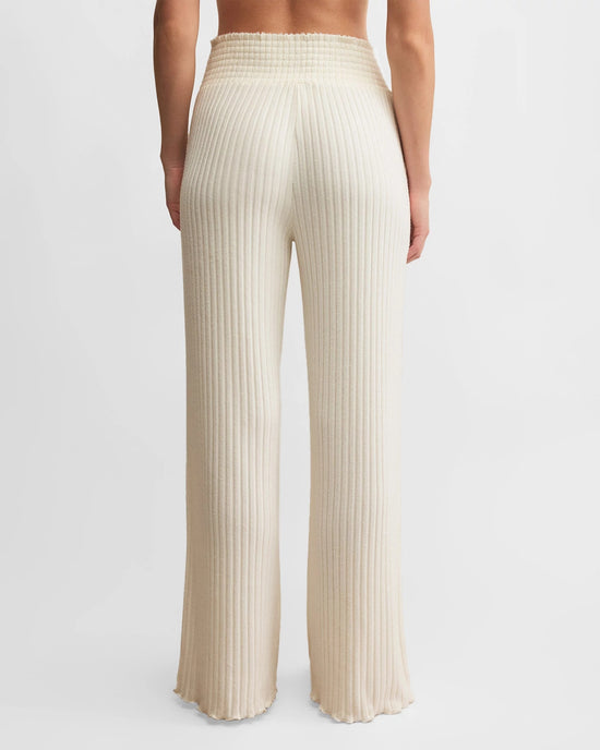 Bone $|& Z Supply Lounge Dawn Smocked Ribbed Pant - Hanger Side