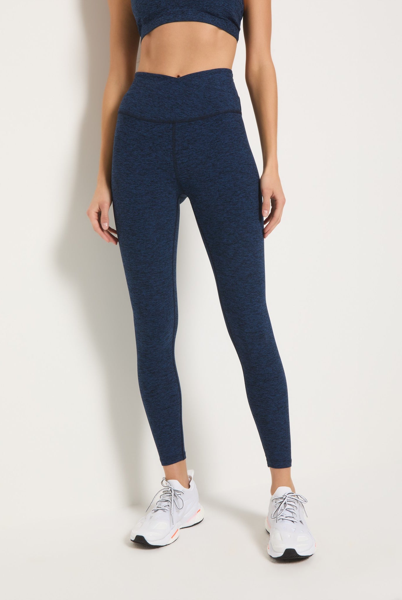 Iris Black $|& Interval FlowHeather Sculpt Crossover Leggings - SOF Front