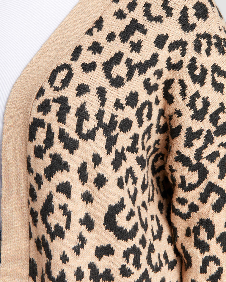 Camel/Black $|& Bobeau Leopard Cardigan - SOF Detail