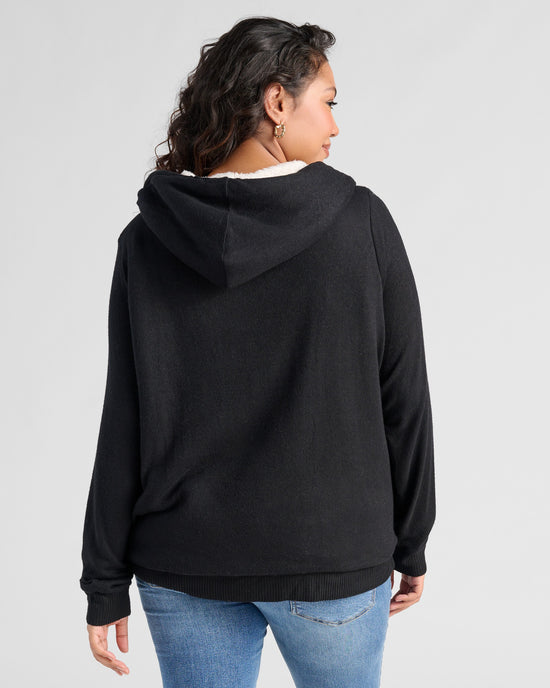Black $|& B Collection by Bobeau Remington Sherpa Hoodie - SOF Back