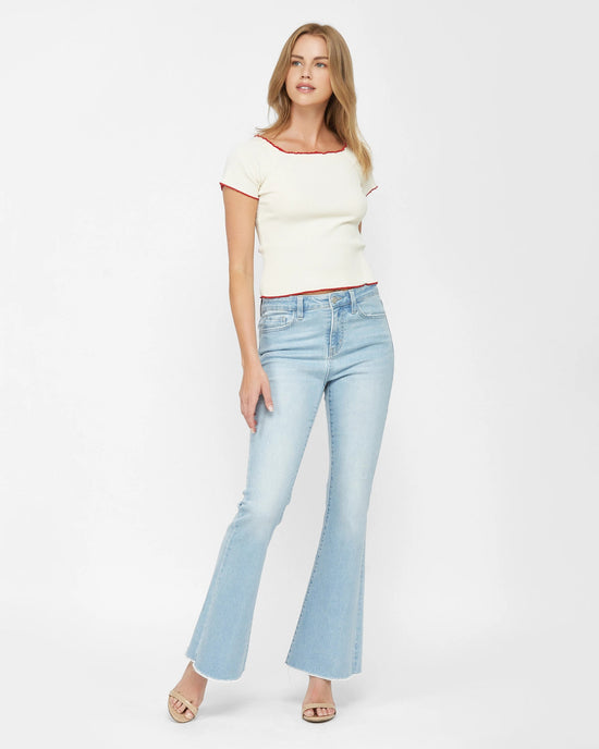 Yale Blue $|& Mica Denim Flare Leg Jeans - VOF Front