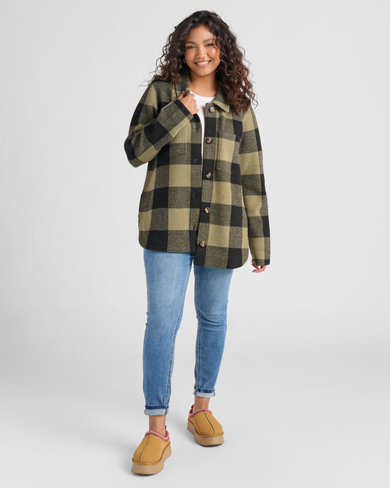 Olive Black $|& Thread & Supply Leah Cashmere Blend Coat - SOF Full Front