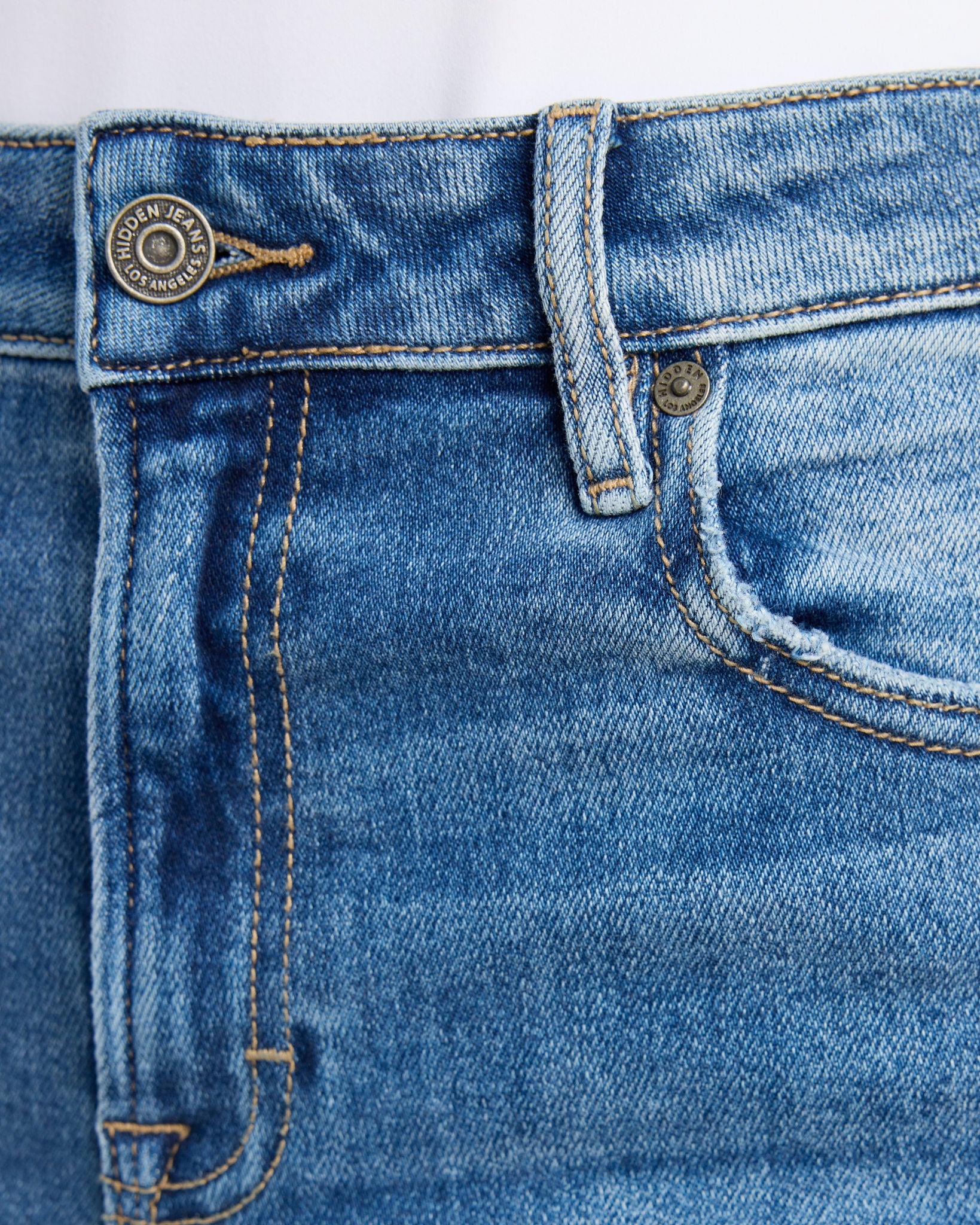 Medium Dark $|& Hidden The Logan High Rise Dad Jeans - SOF Detail