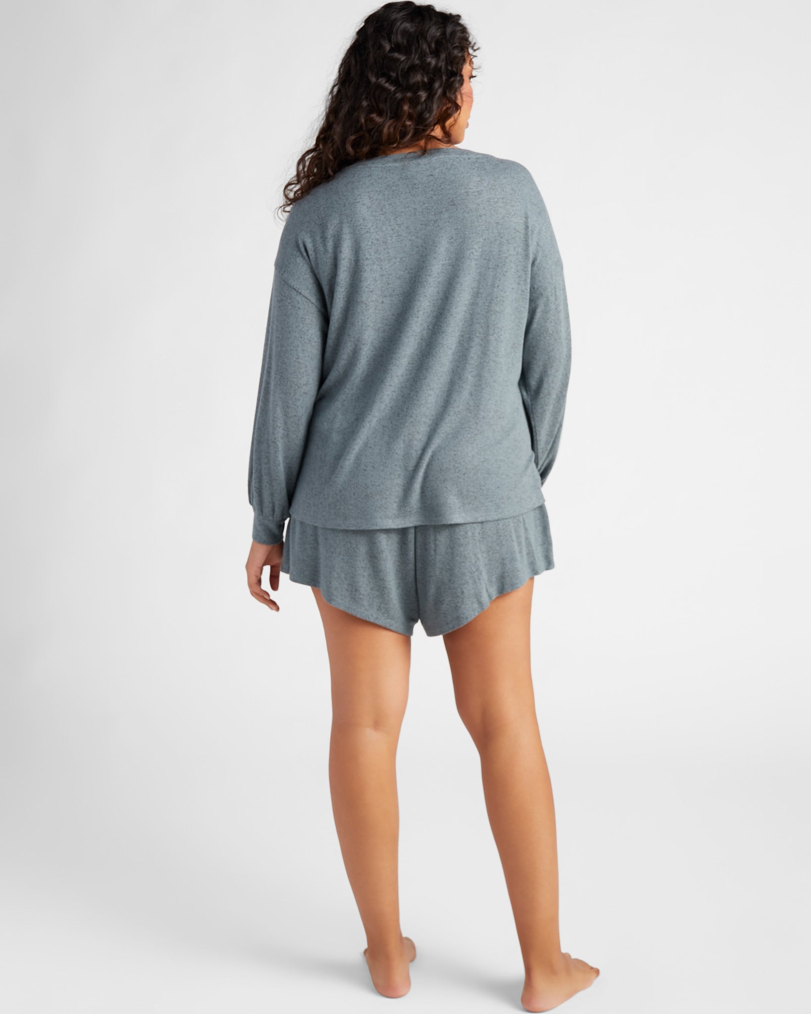 Frost Blue $|& Bobeau Cozy Pullover and Short Set - SOF Back