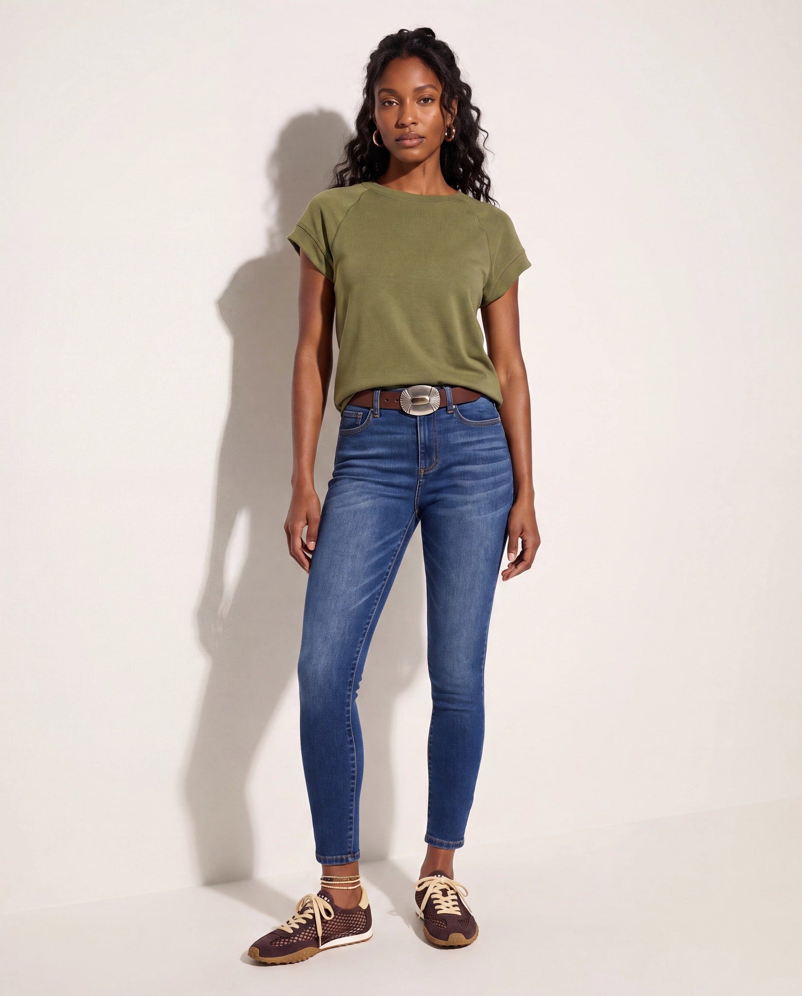 Dark Wash $|& SEAS Whitney High Rise Ankle Skinny Jeans - SOF Back