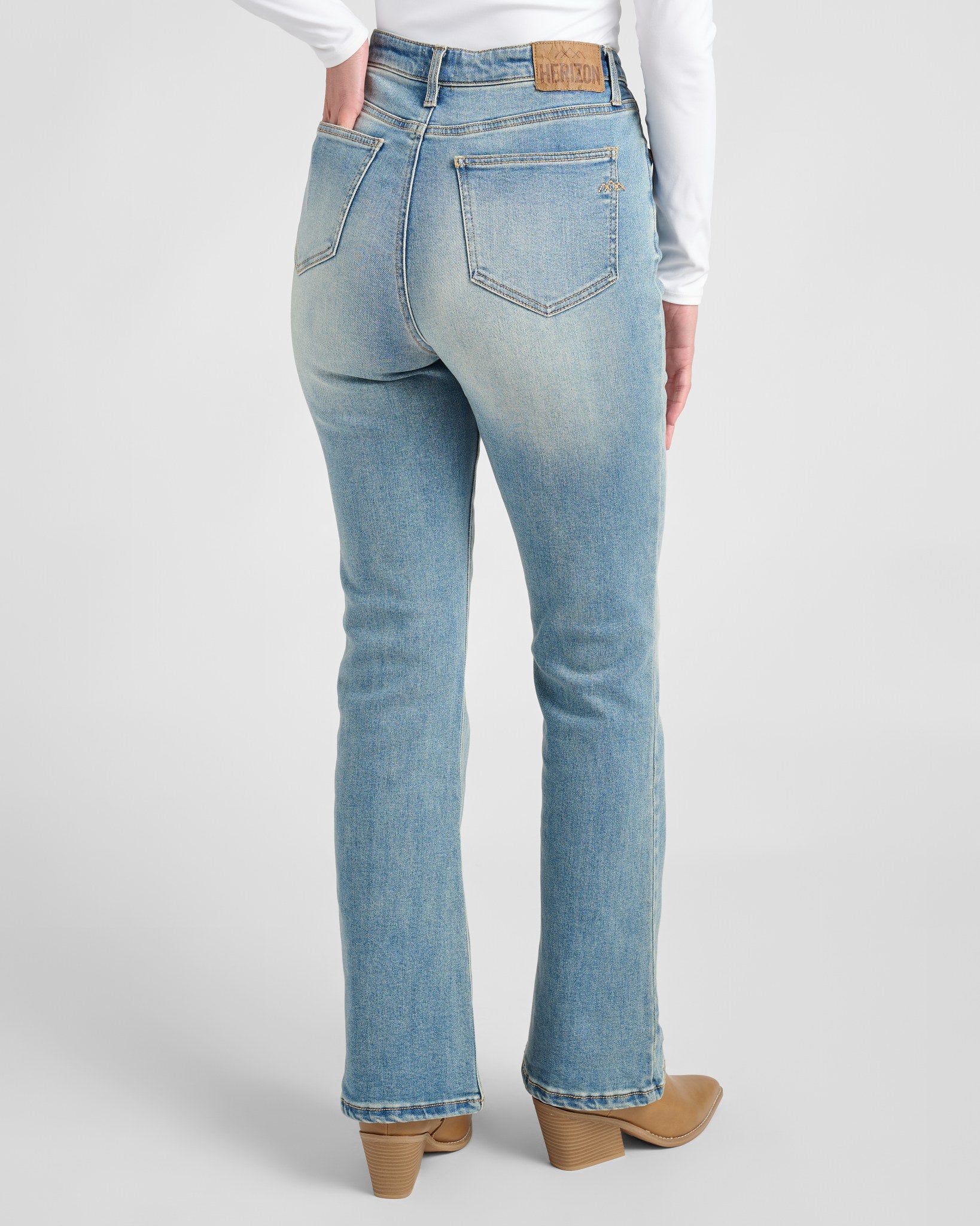 Medium Wash $|& Herizon Tobi High Rise Bootcut Jeans - SOF Back