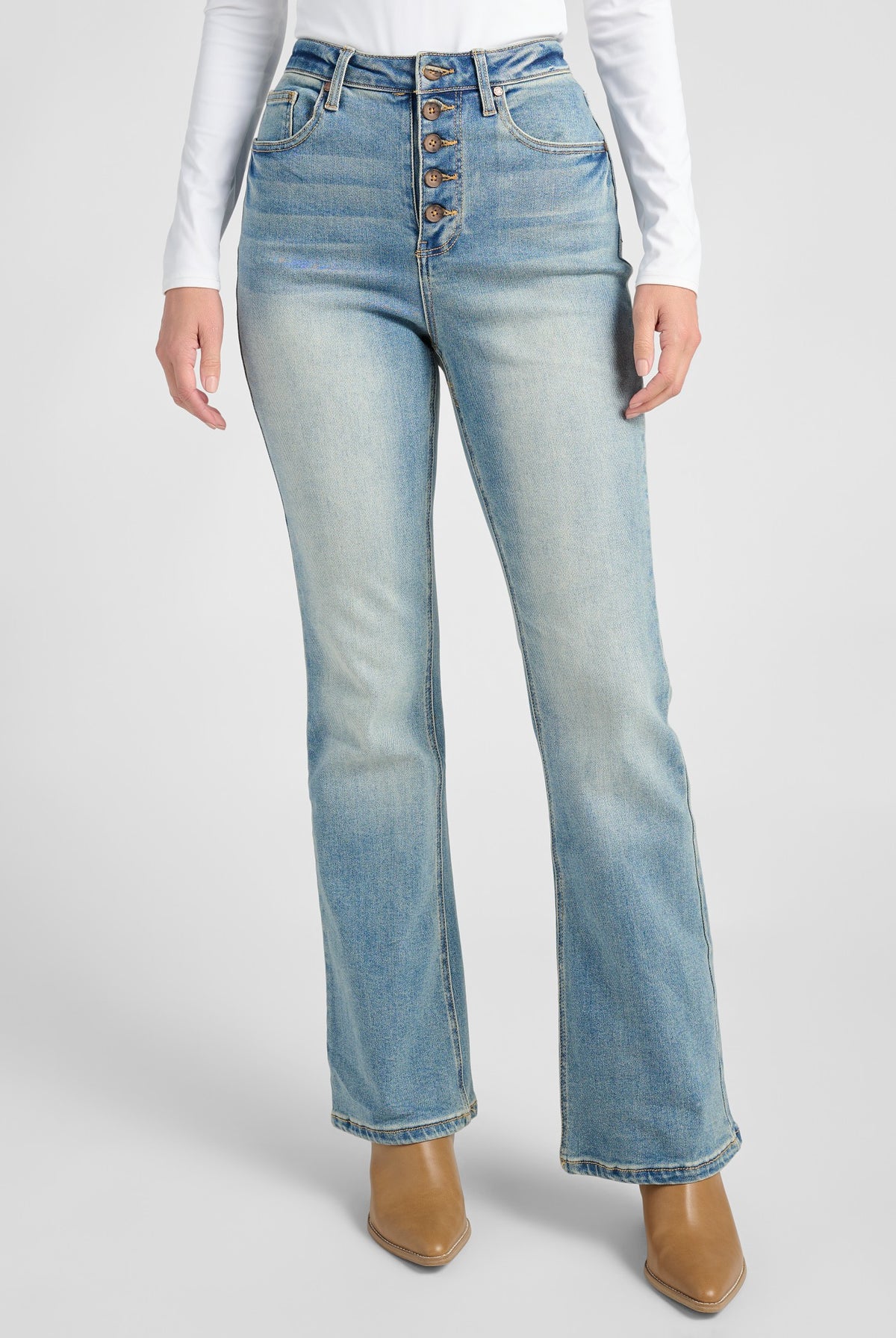 Medium Wash $|& Herizon Tobi High Rise Bootcut Jeans - SOF Front