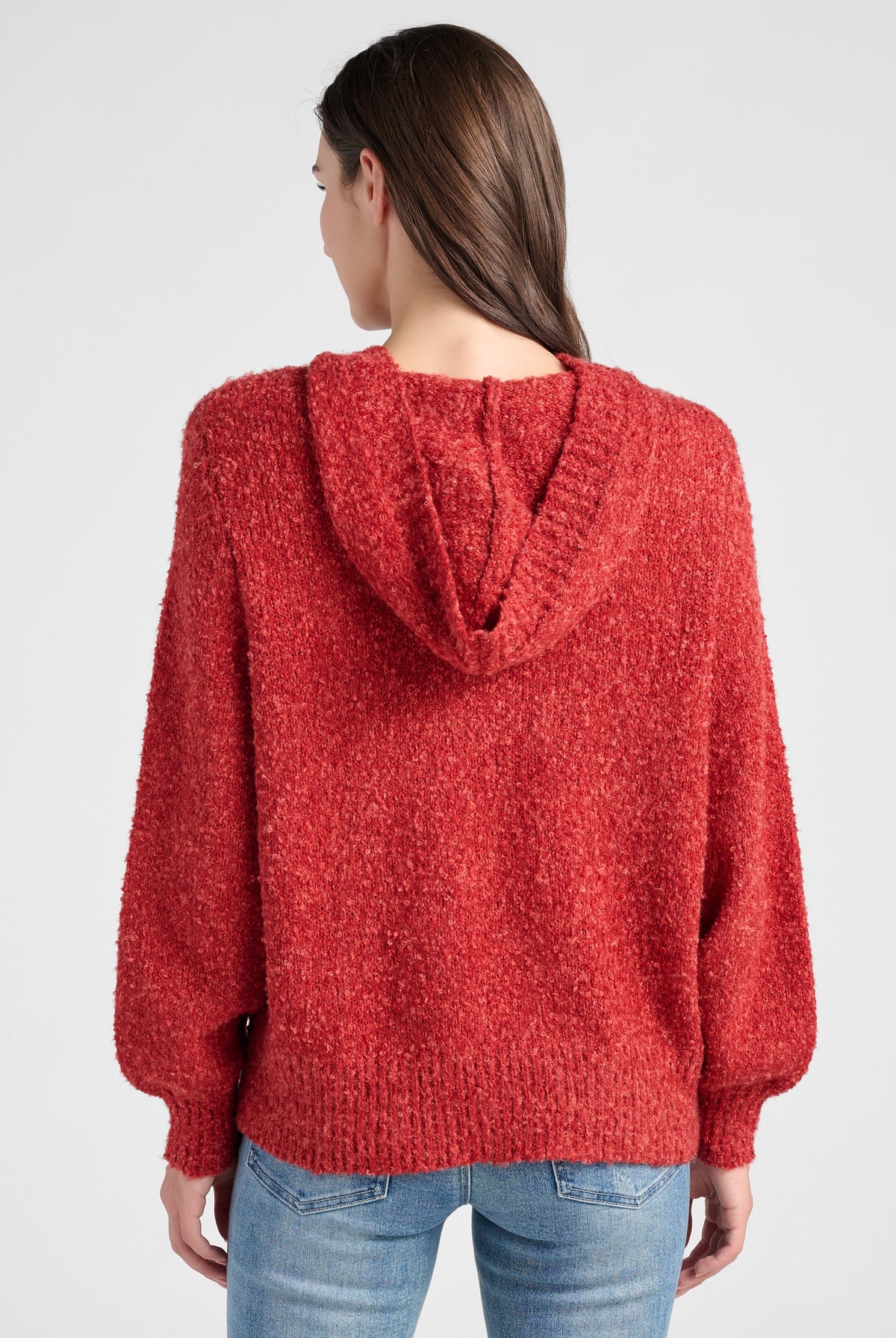 Brick Red $|& Herizon Boucle Hooded Pullover - SOF Back