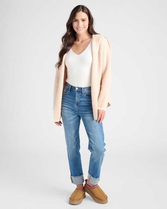 Oatmeal $|& Herizon Hooded Cardigan - SOF Full Front