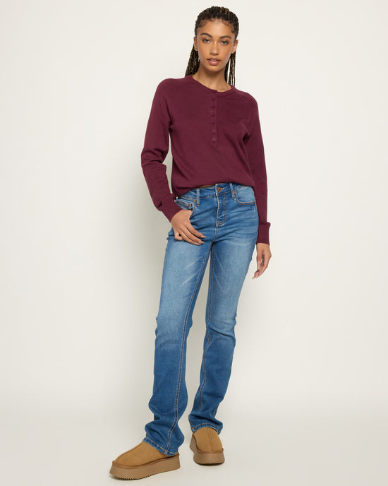 Medium Wash Blue $|& Herizon Avril High Rise Slim Bootcut Jeans - UGC On Fig