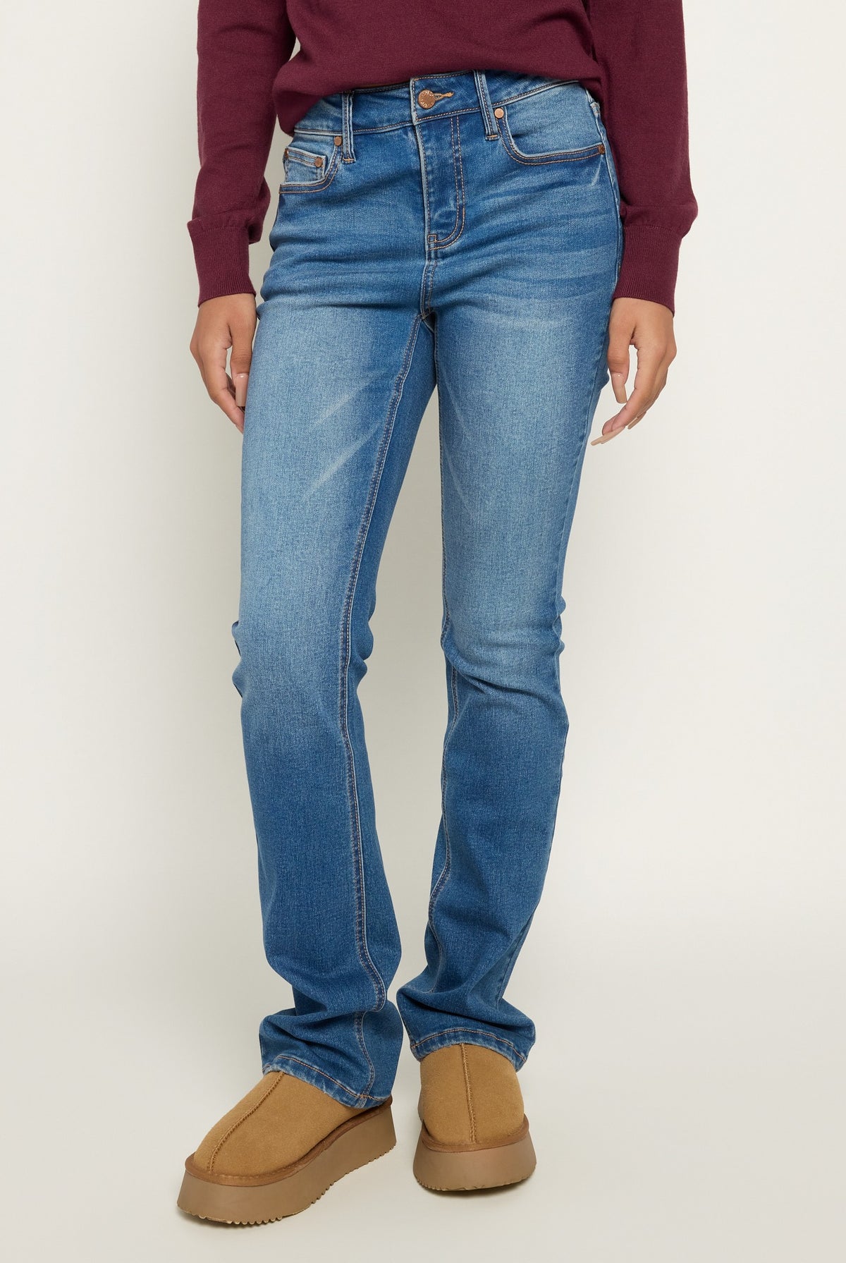 Medium Wash $|& Herizon Avril High Rise Slim Bootcut Jeans - SOF Front
