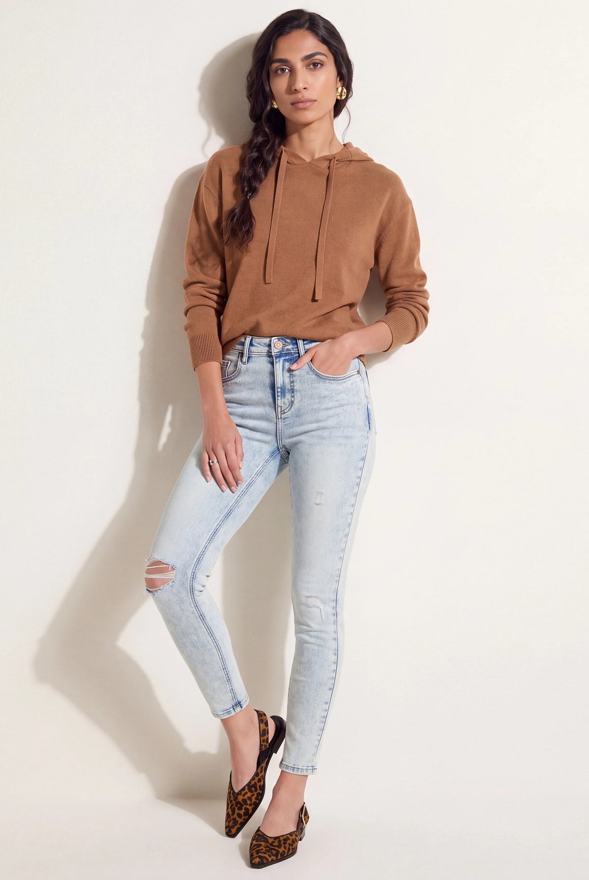 Light Wash $|& Herizon Jayne High Rise Distressed Skinny Jeans - SOF Back
