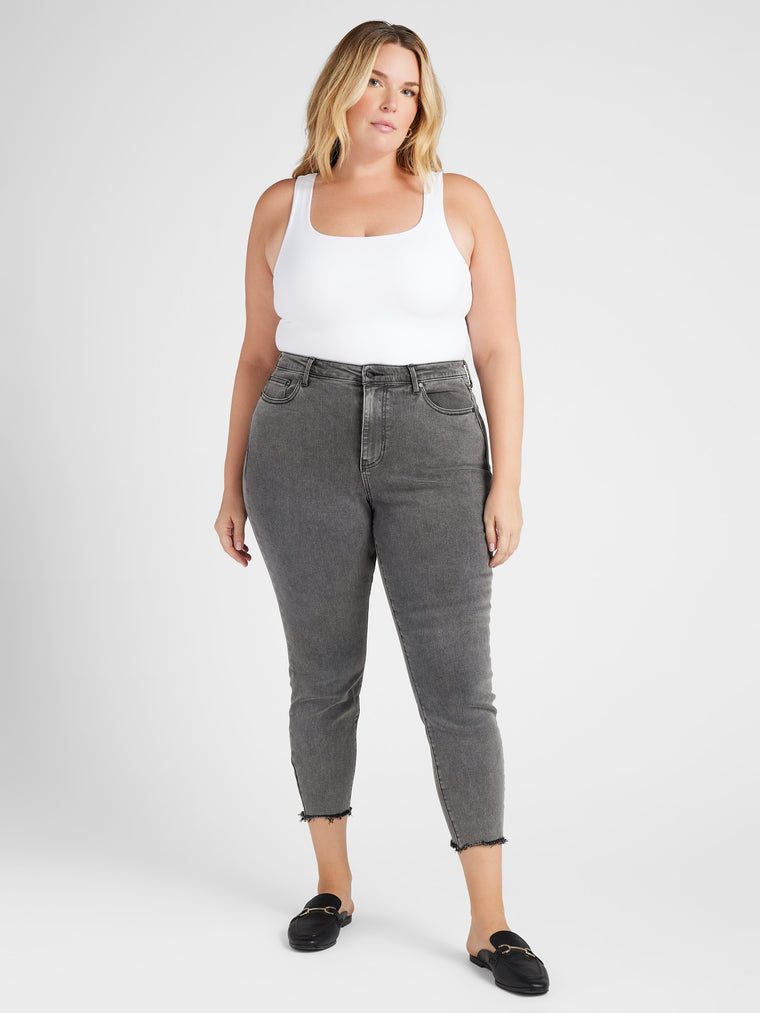 Grey 27" $|& Herizon Mazy High Rise Skinny Jeans - SOF Full Front