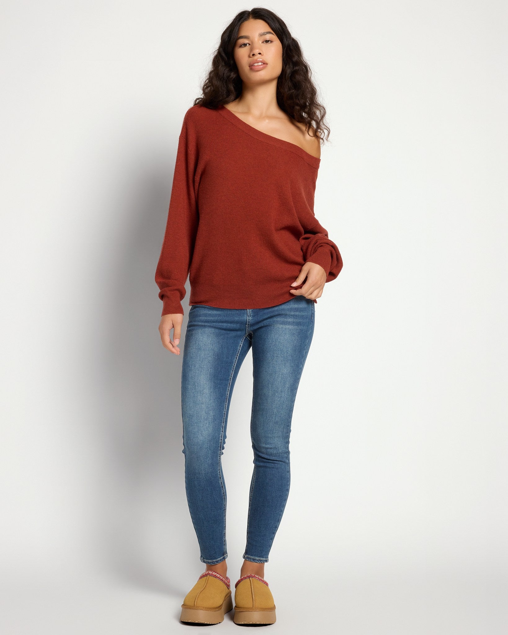 Rooibos Tea $|& Herizon Wanderer Waffle One Shoulder Sweater - UGC On Fig