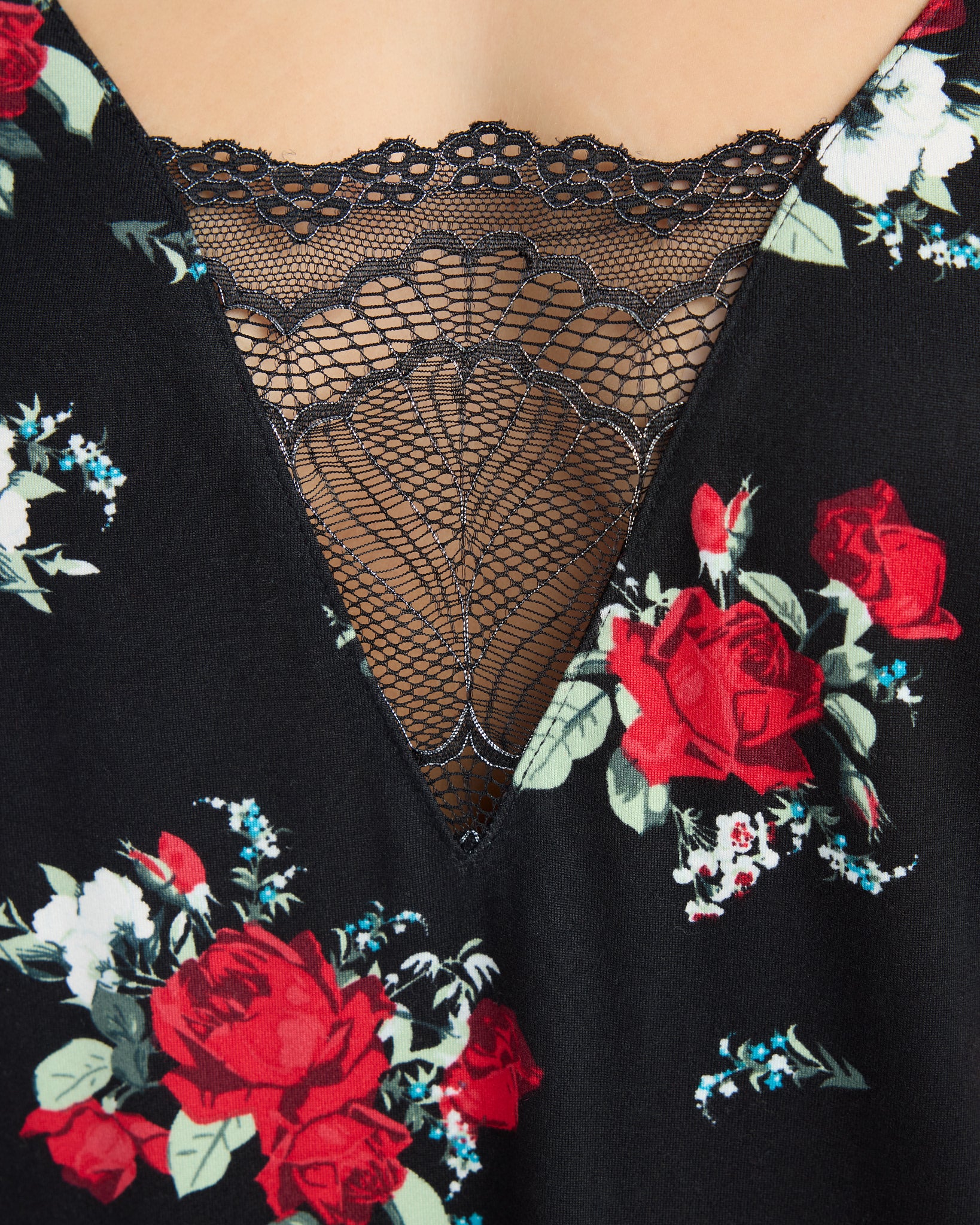 Black $|& flora Jo Printed Knit Slip - SOF Detail