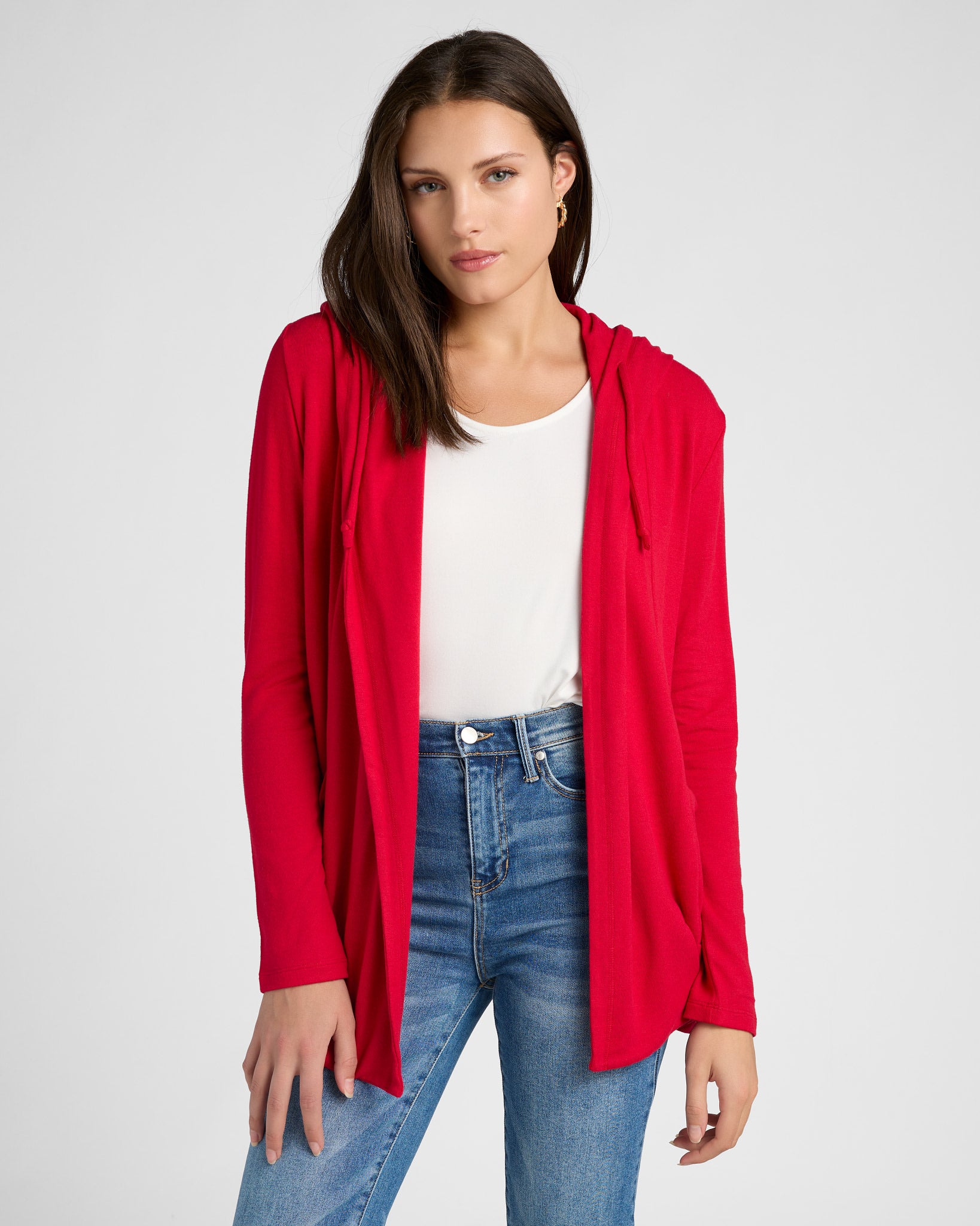 Chili Pepper $|& SEAS Laguna Hooded Cardigan - SOF Front