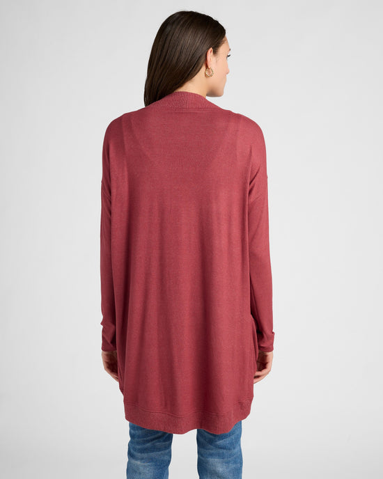 Heathered Cabernet $|& SEAS Cocoon Cardigan - SOF Back