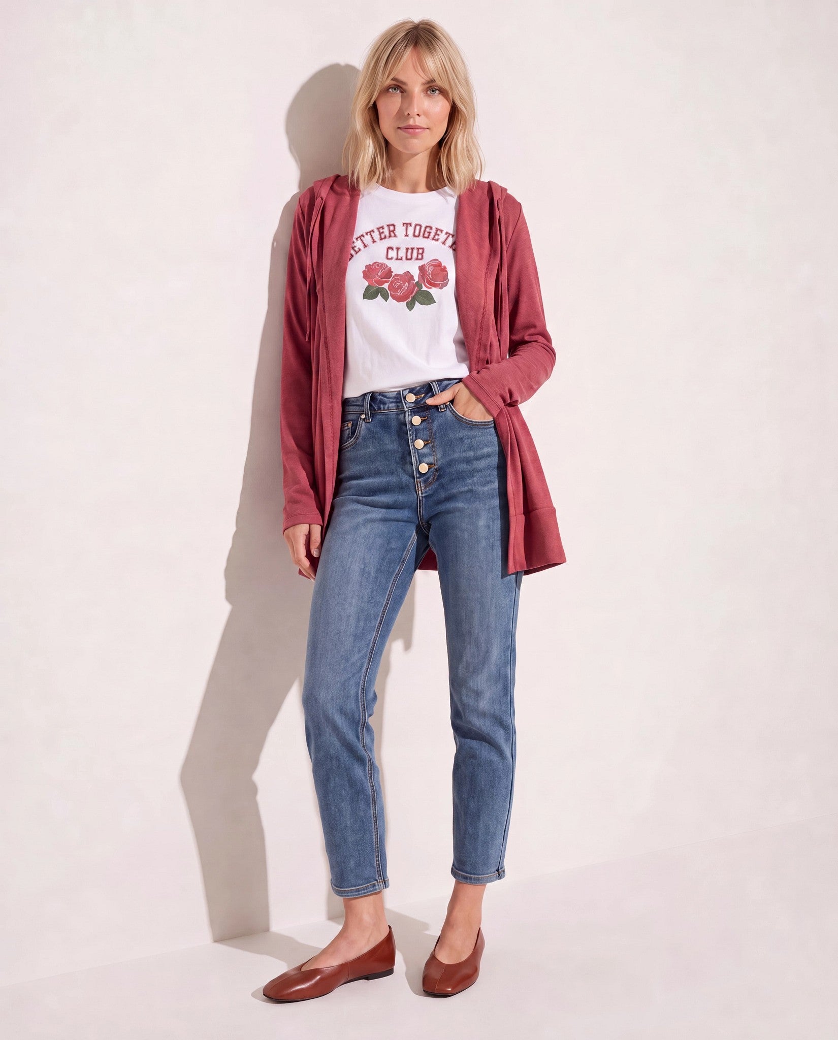 Heather Cabernet $|& SEAS Over The Falls Cardigan - UGC On Fig