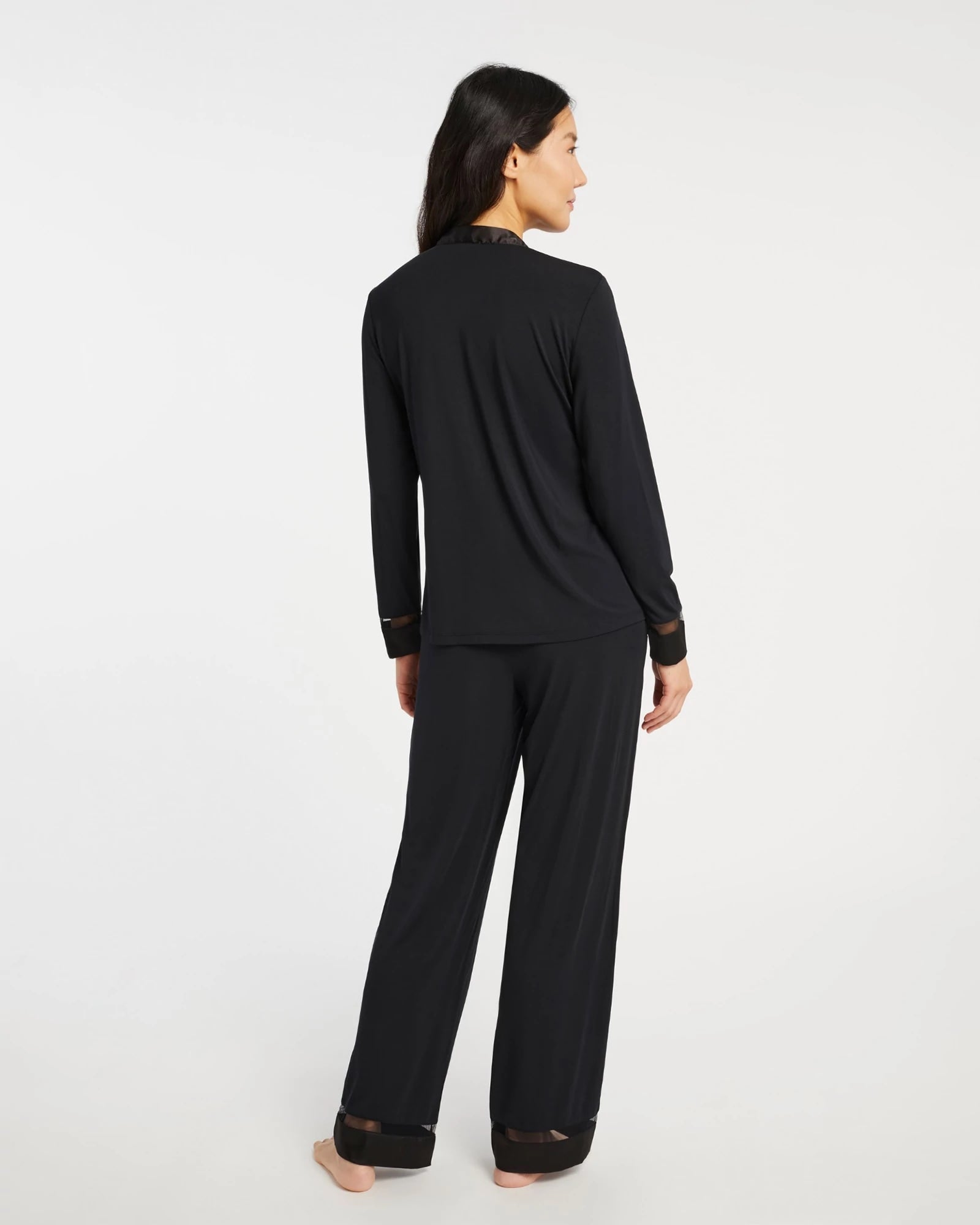 Black $|& Fleur't Tuxedo PJ Set - VOF Back
