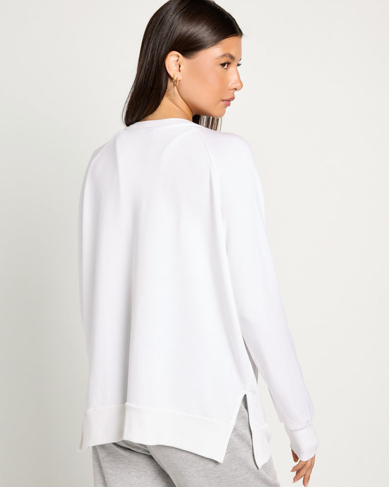 White $|& Interval Flex Fleece V-Neck Top - SOF Back