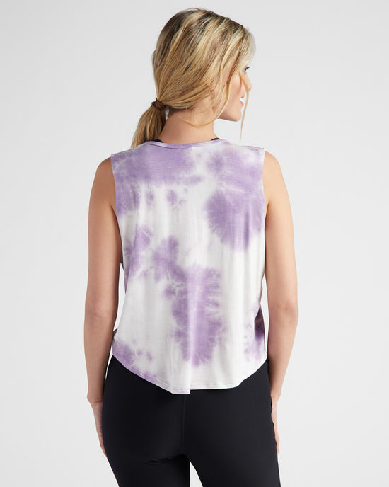Lavender Purple $|& Interval Good Vibes Graphic Tank - SOF Back