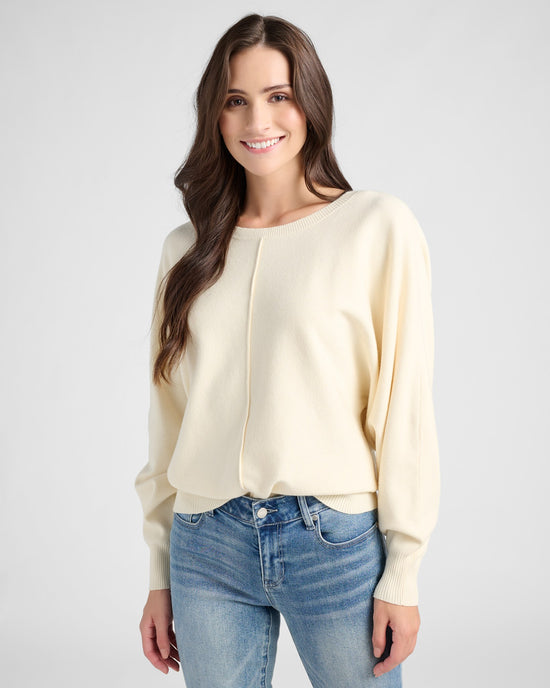 Ivory $|& Citrus Dolman Center Seam Pullover - SOF Front