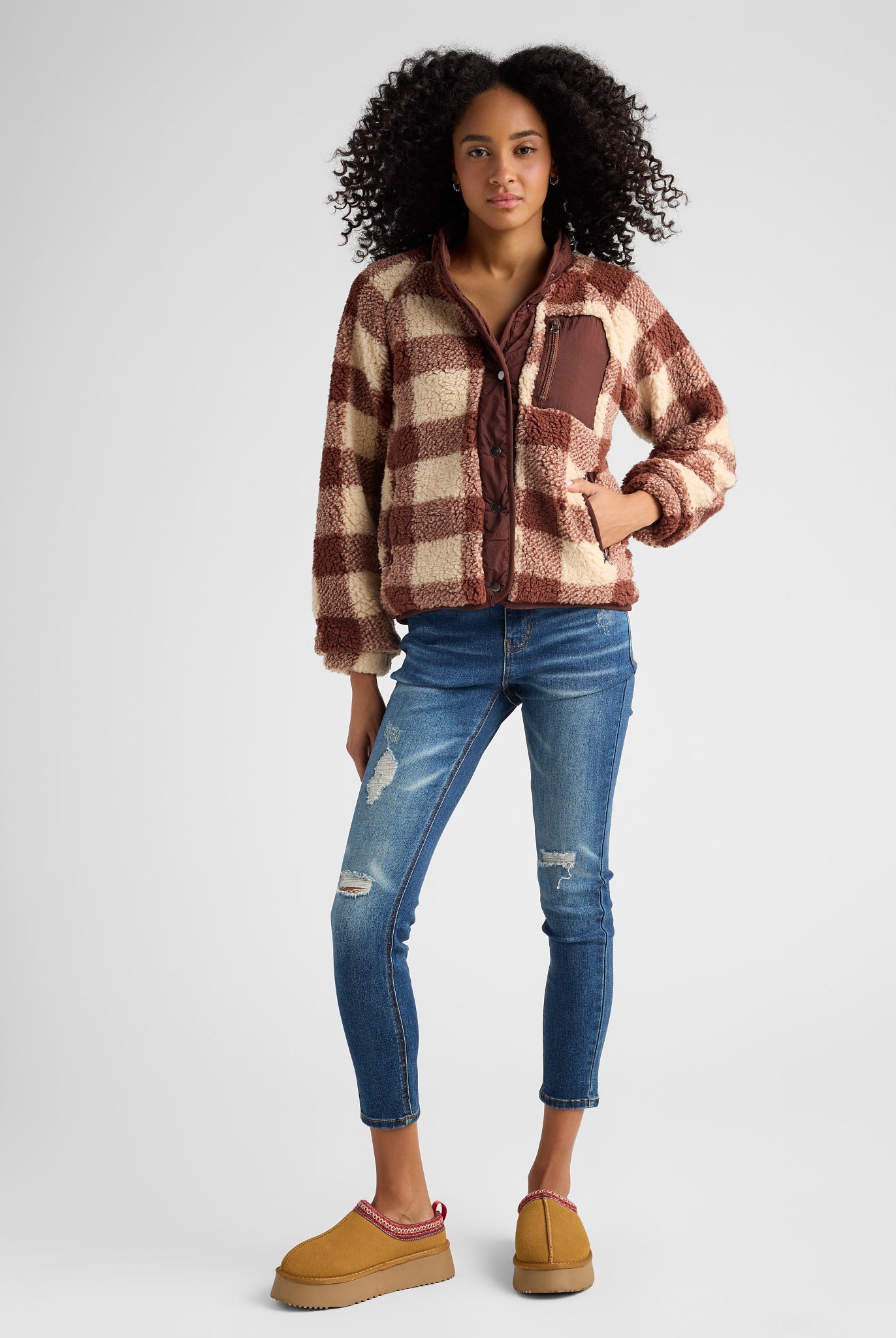 Chocolate/Macadamia $|& Herizon Alpine Snap Jacket - SOF Full Front