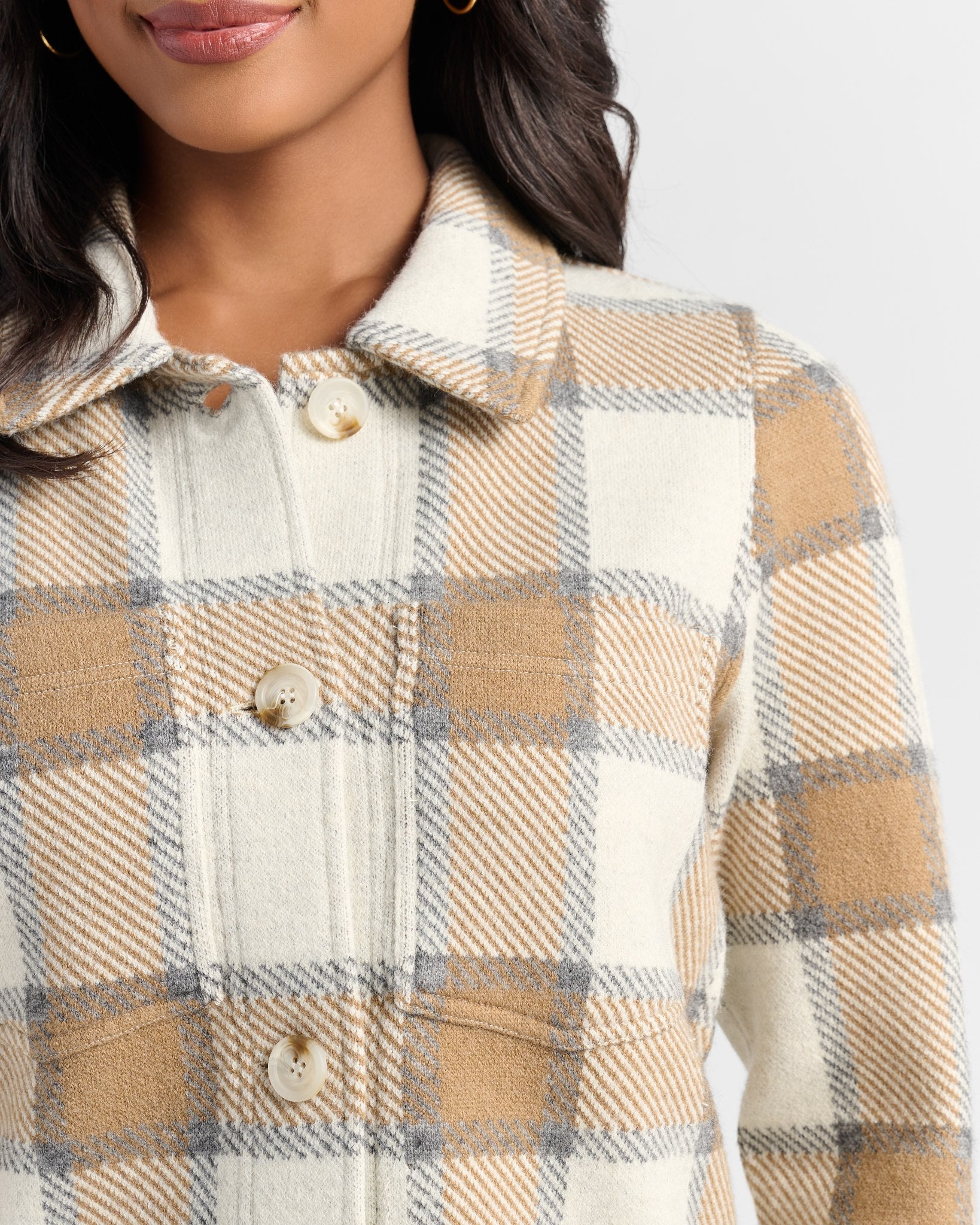Cream Gray Bronze $|& Thread & Supply Leah Cashmere Blend Coat - SOF Detail