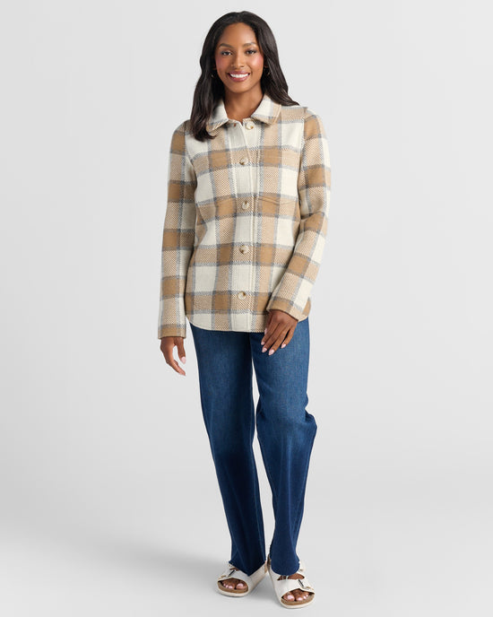Cream Gray Bronze $|& Thread & Supply Leah Cashmere Blend Coat - SOF Full Front