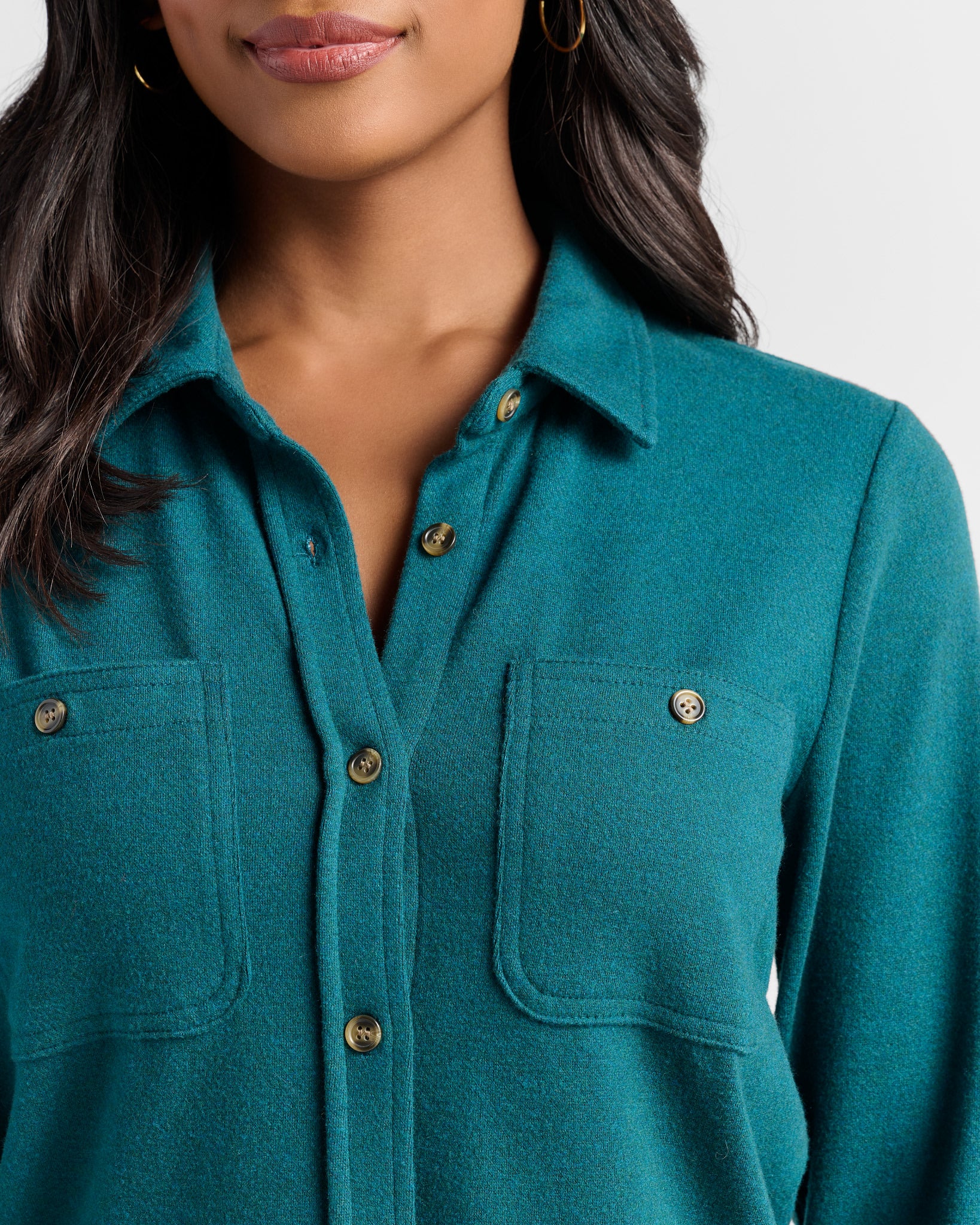 Heather Ocean $|& Thread & Supply Lewis Shirt - SOF Detail