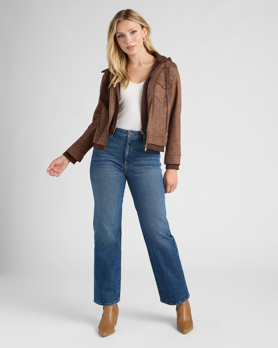 Vintage Umber $|& Liverpool Zip Up Trucker Jacket - SOF Full Front