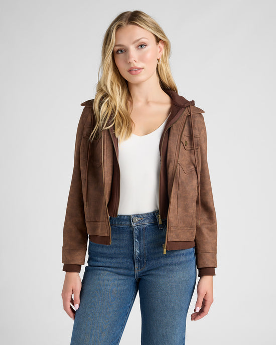 Vintage Umber $|& Liverpool Zip Up Trucker Jacket - SOF Front