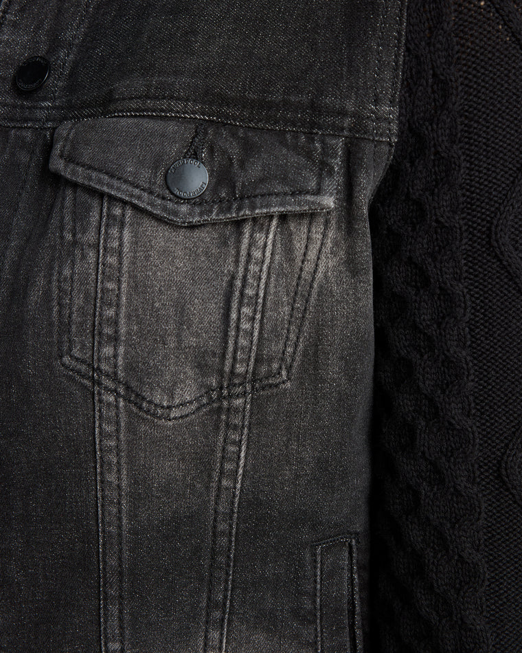 Arvis Drive $|& Liverpool Denim Jacket with Sweater Sleeves - SOF Detail