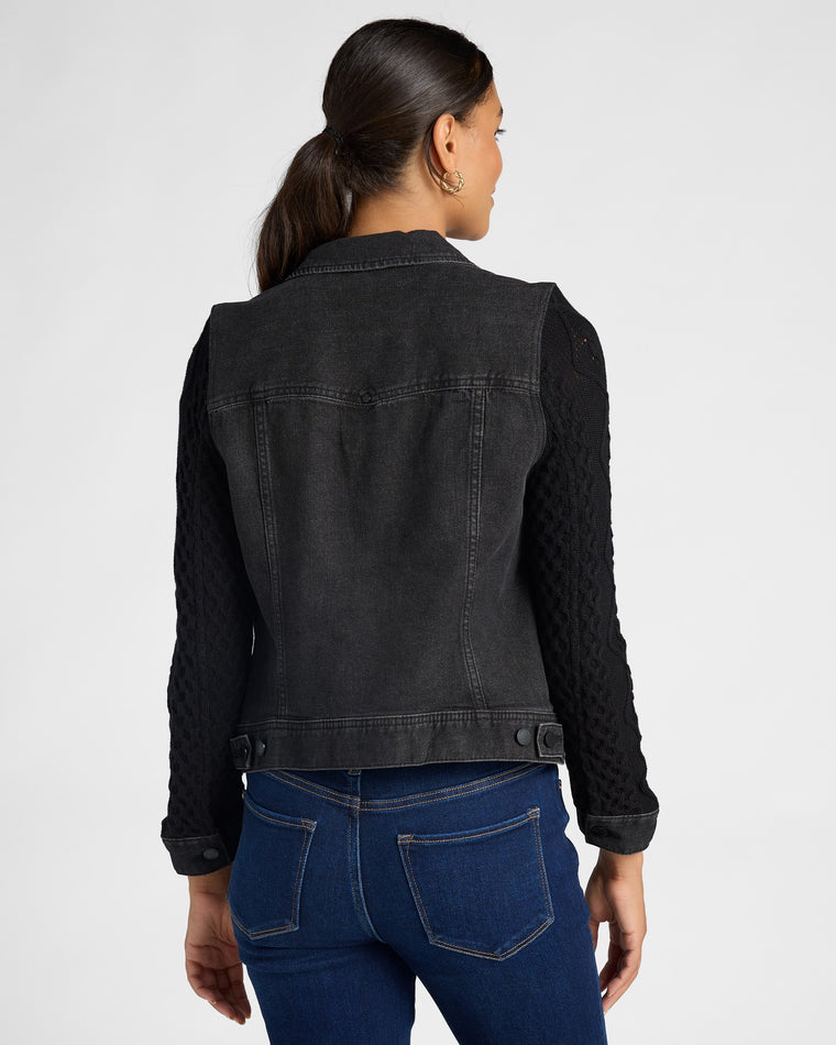 Arvis Drive $|& Liverpool Denim Jacket with Sweater Sleeves - SOF Back