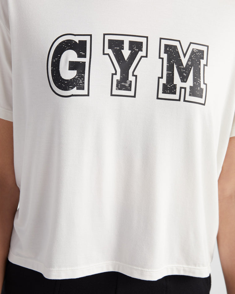 White $|& Interval Gym Graphic Tee - SOF Detail
