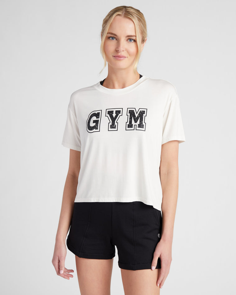 White $|& Interval Gym Graphic Tee - SOF Front