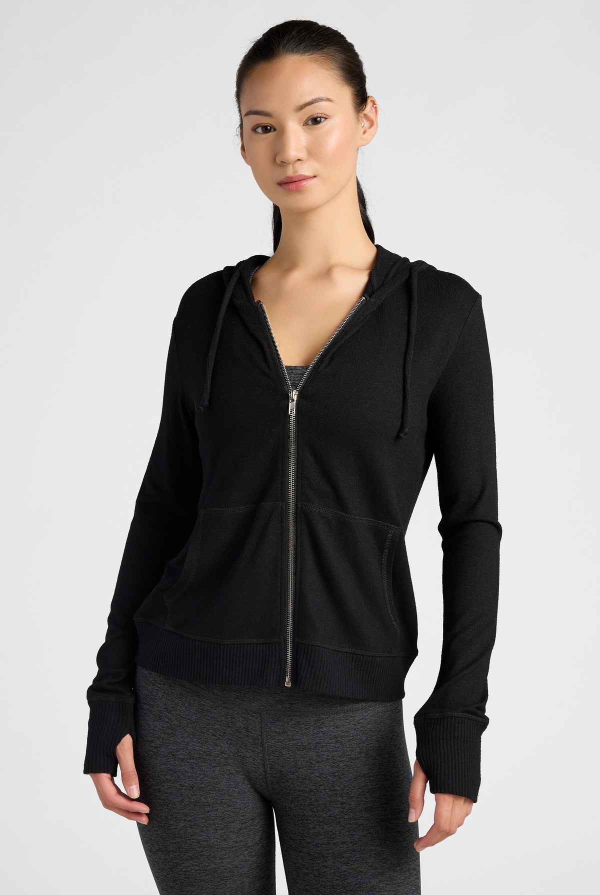 Black $|& Interval Hacci Zip Hoodie - SOF Front