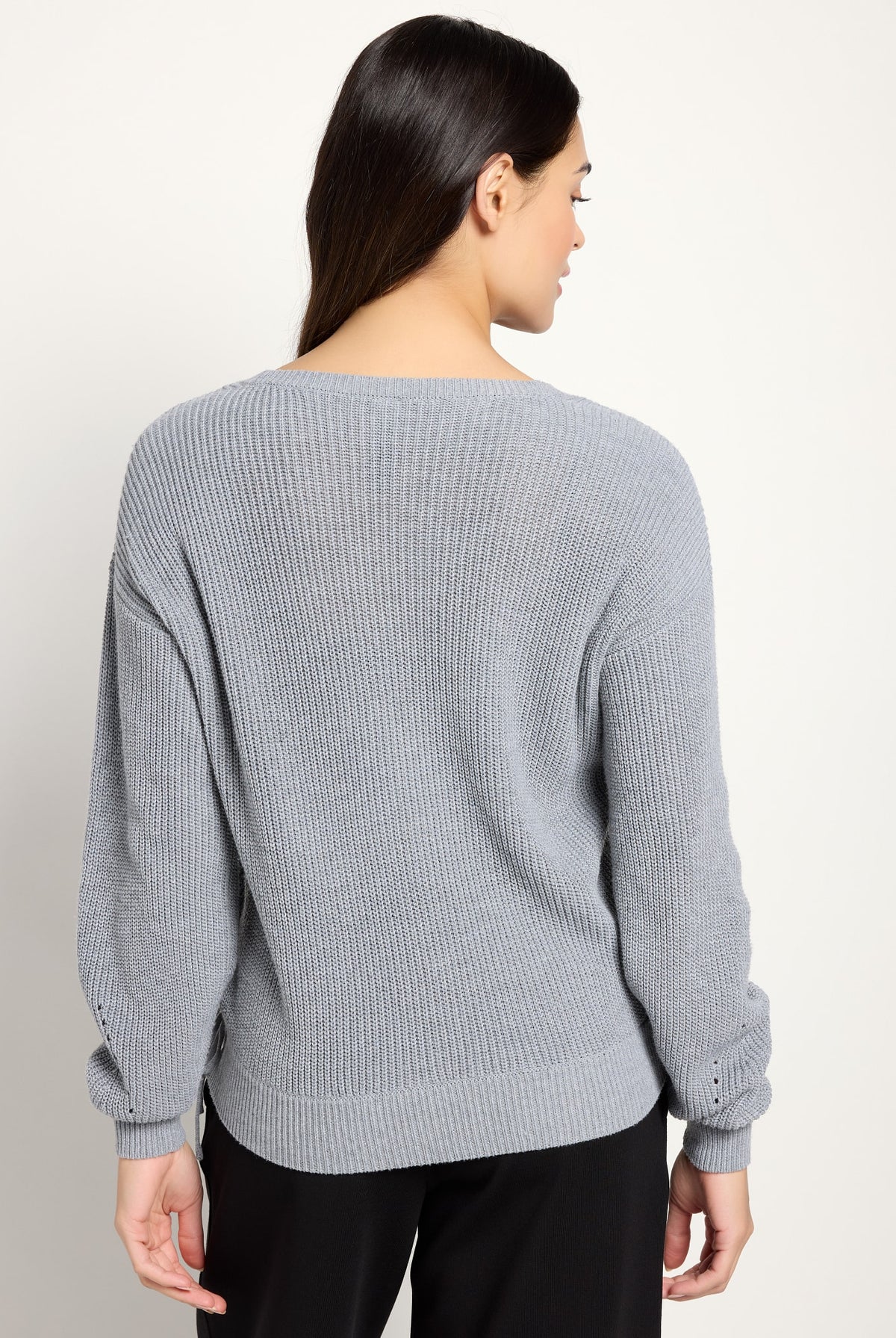 Heather Grey $|& Interval Surplice Wrap Sweater - SOF Back