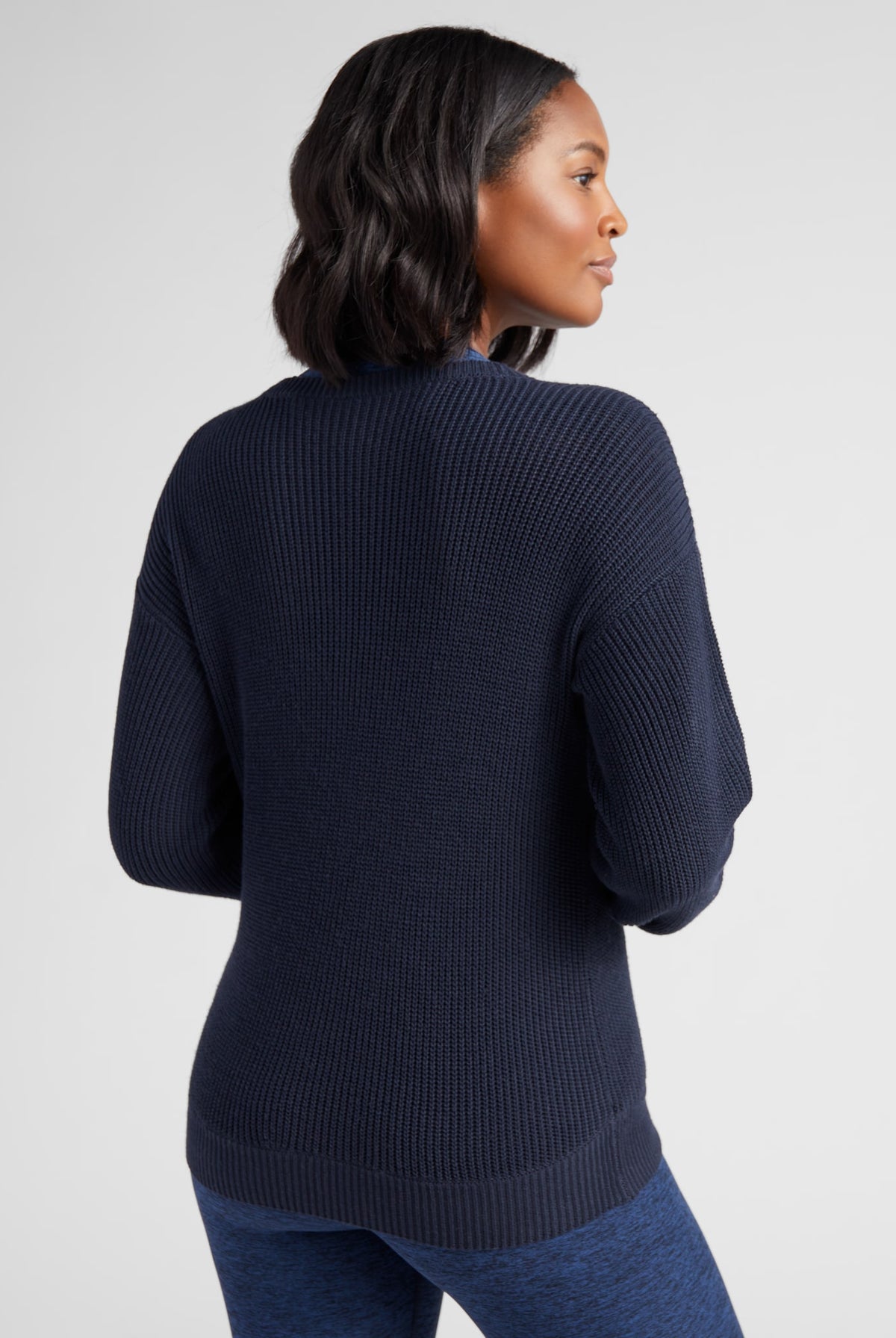 Navy $|& Interval Surplice Wrap Sweater - SOF Back