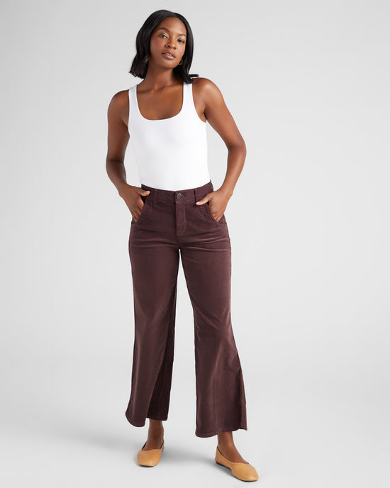 Raisin $|& Democracy Absolution Skyrise Corduroy Wide Leg Pants - SOF Full Front