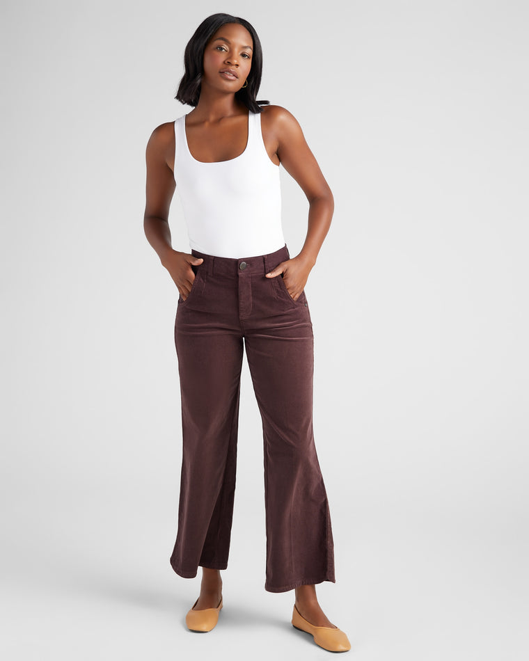 Raisin $|& Democracy Absolution Skyrise Corduroy Wide Leg Pants - SOF Full Front