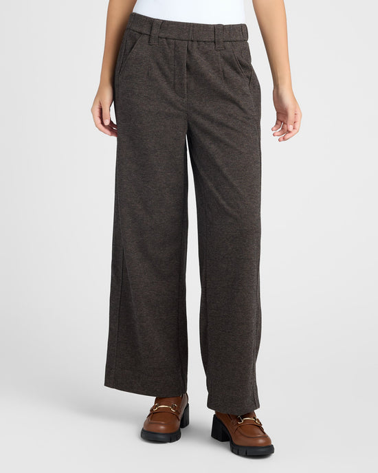 Brown $|& Democracy Ableisure Skyrise Pull-On Wide Leg Trouser - SOF Front