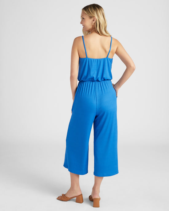 Cobalt $|& Gilli Cropped Spaghetti Strap Jumpsuit - SOF Back